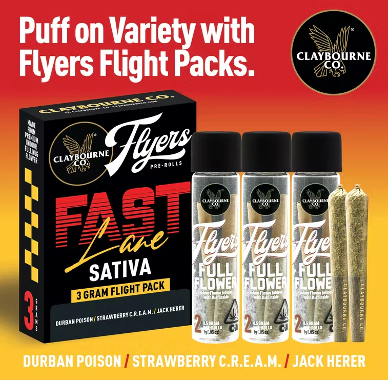 Claybourne Co. - Claybourne - Flyers Variety - Fast Lane - Infused Preroll Pack - 6pk - 3g Main Image