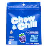 Chew & Chill Sugar Free Fast Acting Blue Razzberry +CBN Gummies 100mg