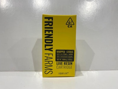 Friendly Farms - Whipped Citrus 1g Live Resin Cart - Friendly Farms