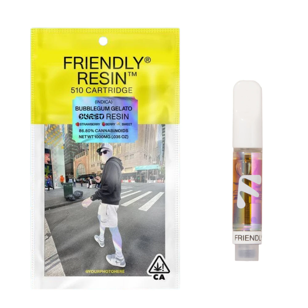 Friendly Brand - 1g Bubblegum Gelato Live Resin (510 Thread) - Friendly Main Image