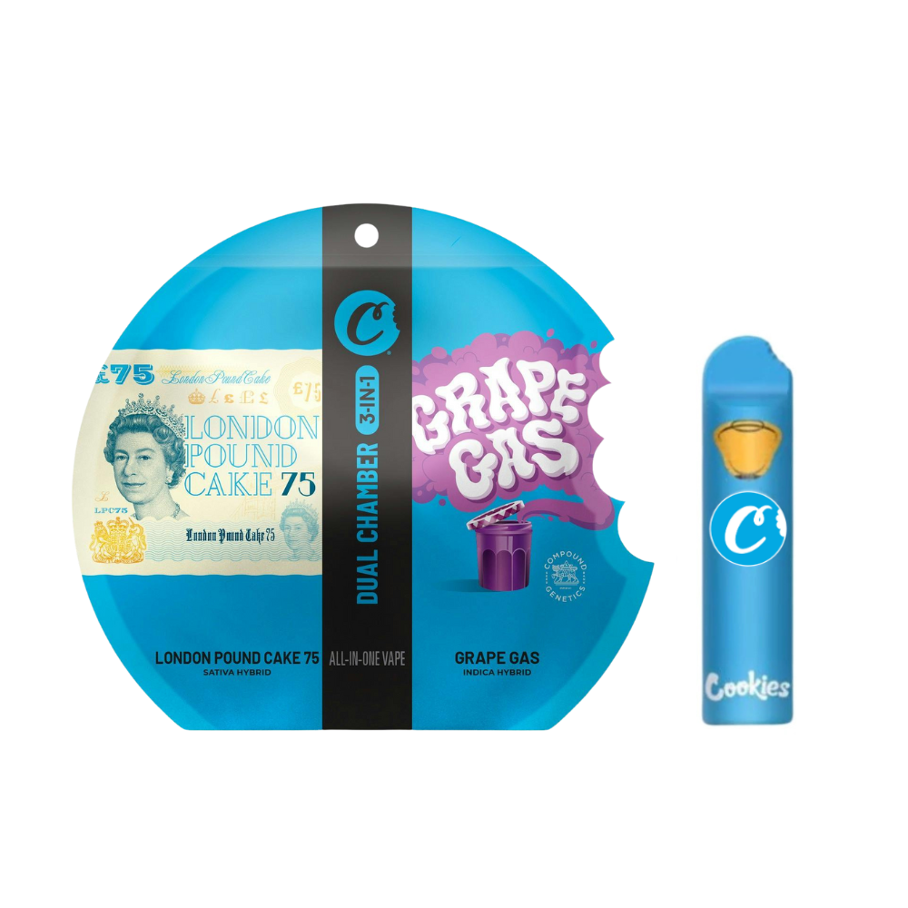 1g London Pound Cake 75 x Grape Gas Dual Chamber Vape (Ready-to-Use) - Cookies picture