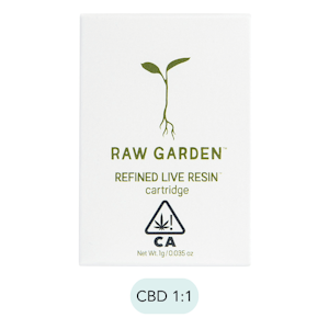 RAW GARDEN - Raw Garden - Live Resin - Sunshine Gas CBD 1:1 - Vape Cart - 1.0g