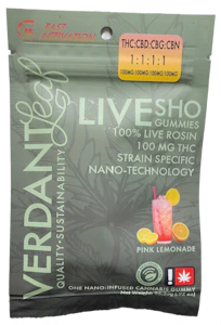 Verdant Leaf - Pink Lemonade Nano Gummy | 400mg 1:1:1:1 (THC:CBD:CBN:CBG) (Live Hash Rosin)