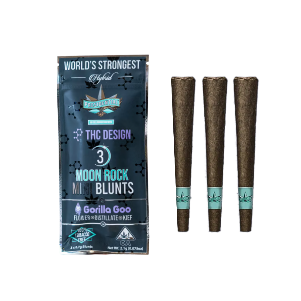 2.1g Gorilla Goo Moonrock Infused Mini Blunt Pack (.7g - 3 Pack) - Presidential picture