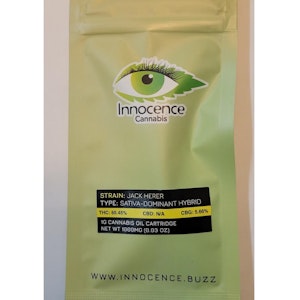Innocence Cannabis - Innocence Cannabis - Jack Herer - 1g Cartridge - 85% THC - Vape Cartridge