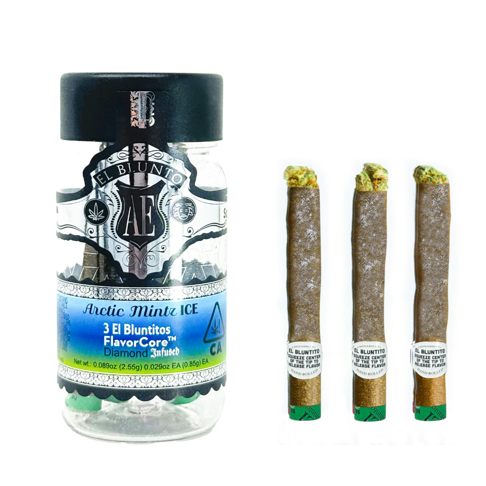 2.55g Arctic Mintz Ice Platinum Infused Diamond Mini Blunt Pack (.85g - 3 pack ) - El Blunto picture
