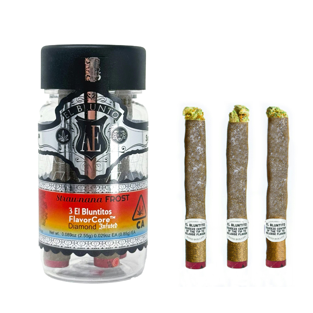 2.55g Strawnana Frost Platinum Infused Diamond Mini Blunt Pack (.85g - 3 pack ) - El Blunto picture