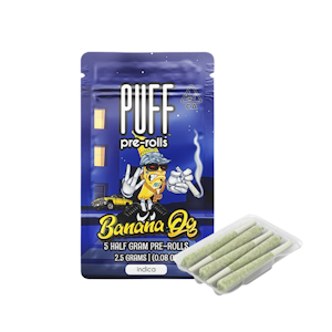 PUFF - 2.5g Banana OG Pre-Roll Pack (.5g - 5 Pack) - Puff