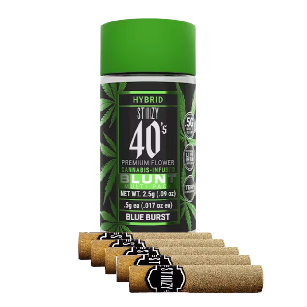 2.5g Blue Burst Infused 40's Mini Blunts (.5g - 5 pack) - STIIIZY picture