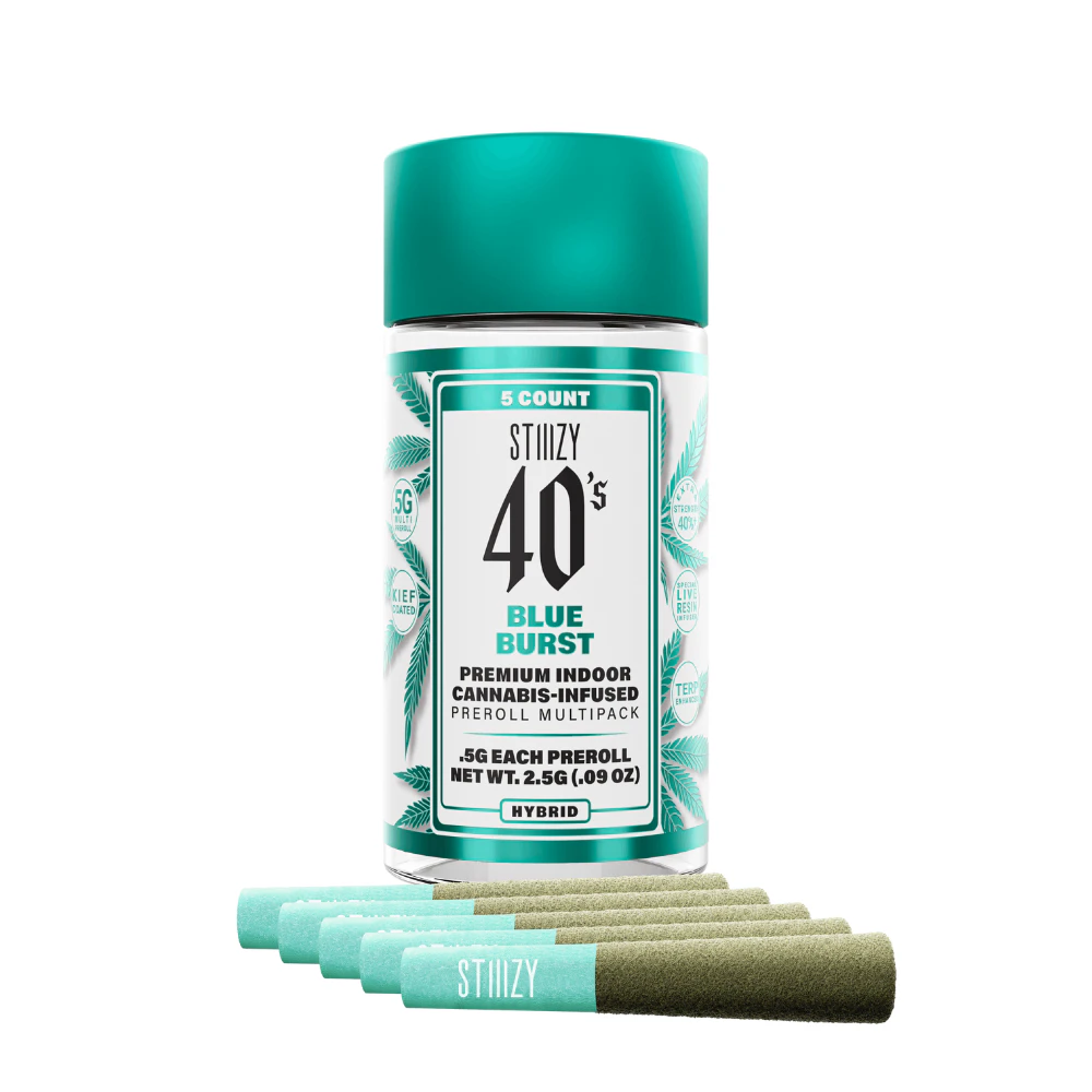 STIIIZY - 2.5g Blue Burst Infused 40's Pre-Roll Pack (.5g - 5 pack) - STIIIZY Main Image