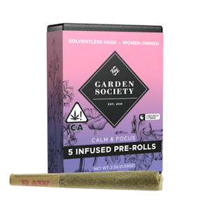 Garden Society - 2.5g CBD Royal Blueberry x Blueberry Lime Hash Infused Pre-roll Pack (.5g - 5 pack) - Garden Society