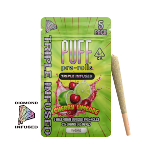 PUFF - 2.5g Cherry Limeade Diamond Infused Pre-Roll Pack (.5g - 5 pack) - Puff