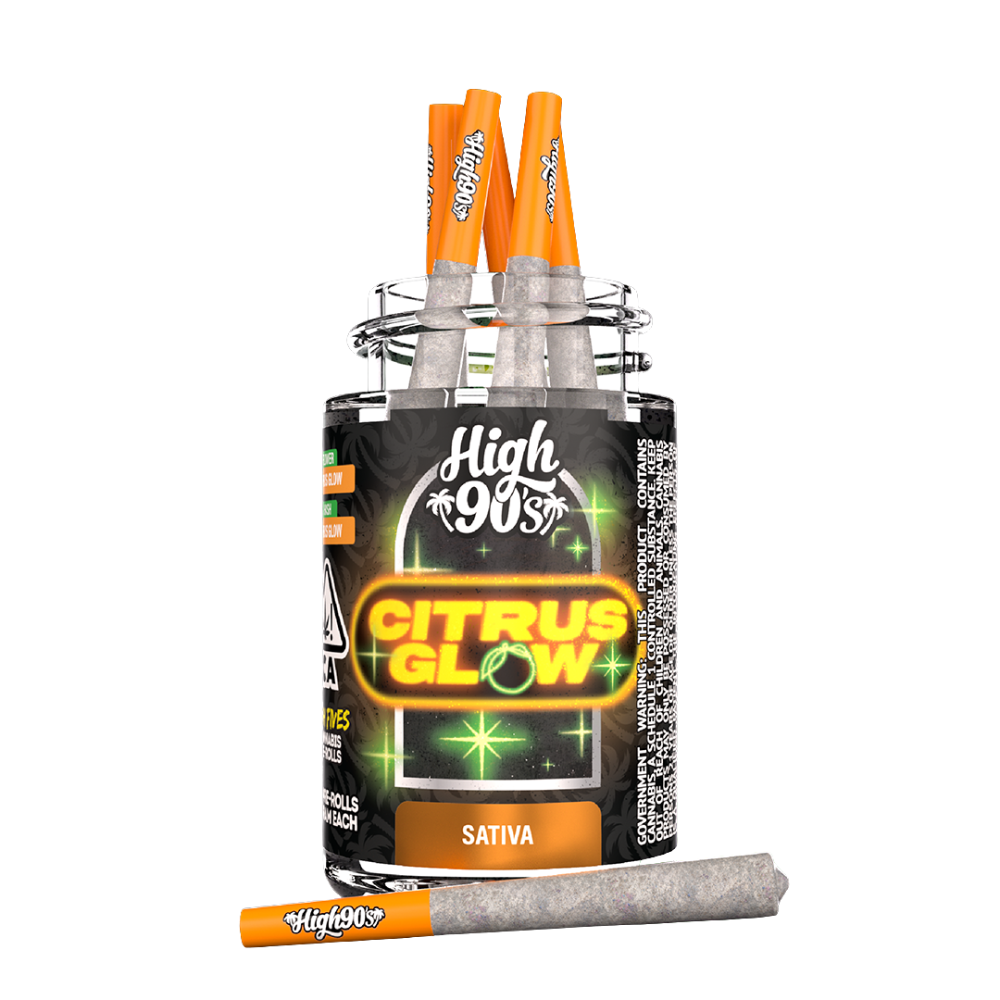 2.5g Citrus Glow Bubble Hash Infused Pre-Rolls (.5g 5 pack) - High 90's picture