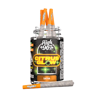 HIGH 90s - 2.5g Citrus Glow Bubble Hash Infused Pre-Rolls (.5g - 5 pack) - High 90's