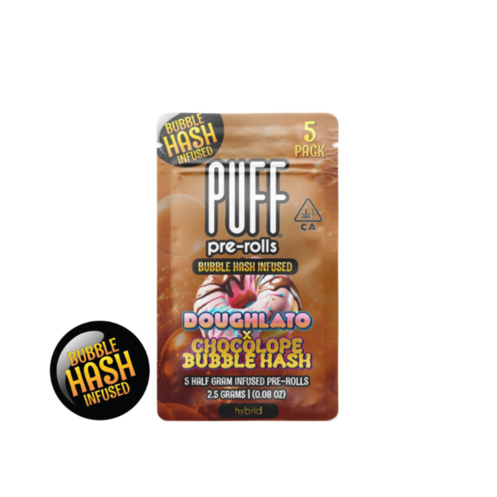 2.5g Doughlato x Chocolope Bubble Hash Infused Pre-Roll Pack (.5g - 5 pack) - Puff picture