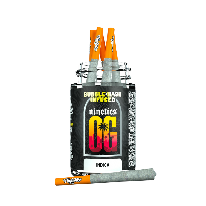 2.5g Nineties OG Bubble Hash Infused Pre-Roll Pack (.5g - 5 pack) - High 90's picture