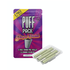 Puff - 2.5g Grape Drink Pre-Rolls (.5g - 5pack) - PUFF
