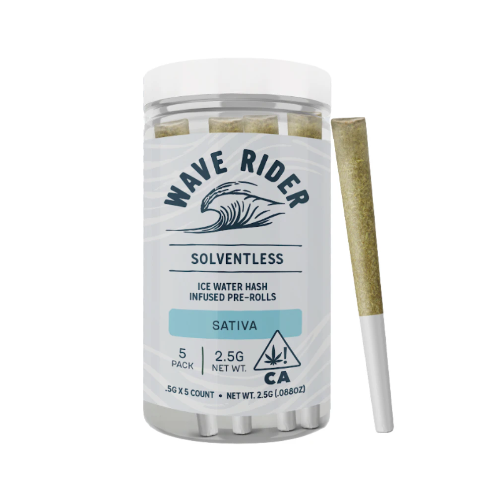 Wave Rider - 2.5g Lemon Zest Hash Infused Pre-Roll Pack (Greenhouse) (.5g - 5 pack) - Wave Rider Main Image
