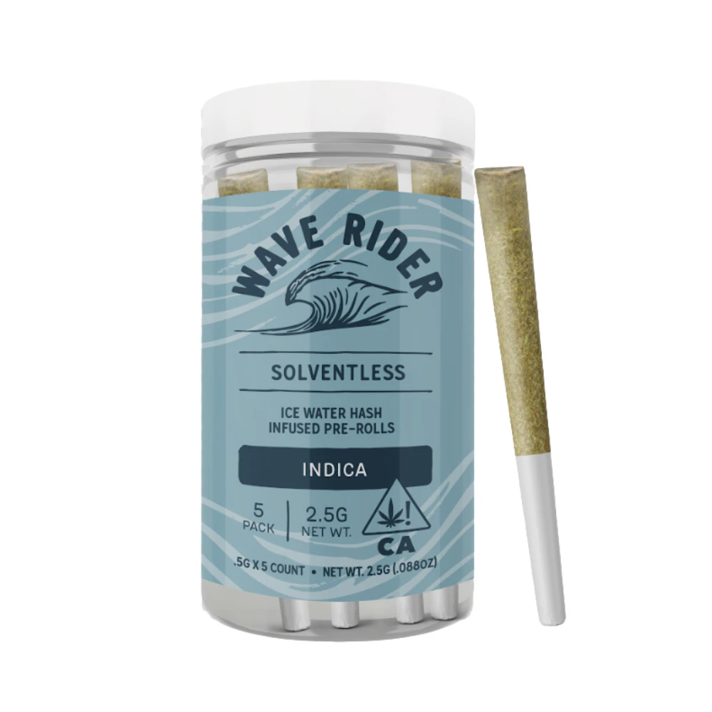 Wave Rider - 2.5g Peanut Butter Breath Hash Infused Pre-Roll Pack (Greenhouse) (.5g - 5 pack) - Wave Rider Main Image