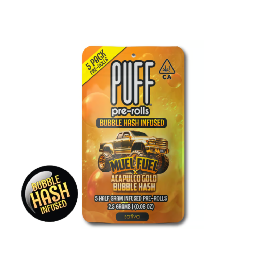 2.5g Mule Fuel x Acapulco Gold Bubble Hash Infused Pre-Roll Pack (.5g - 5 pack) - Puff picture