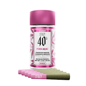 STIIIZY - 2.5g Pink Acai Infused 40's Pre-Roll Pack (.5g - 5 pack) - STIIIZY