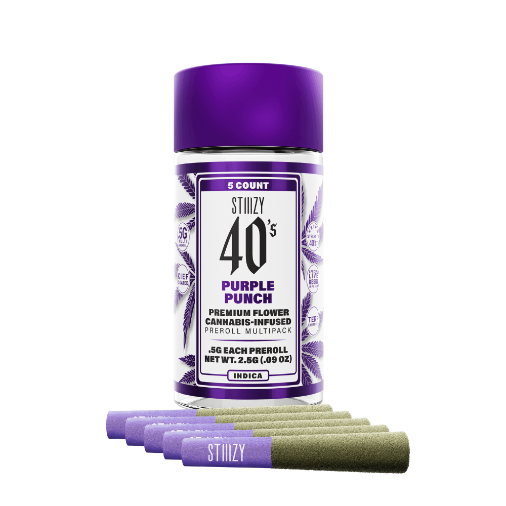 2.5g Purple Punch Infused 40's Pre-Roll Pack (.5g - 5 pack) - STIIIZY picture