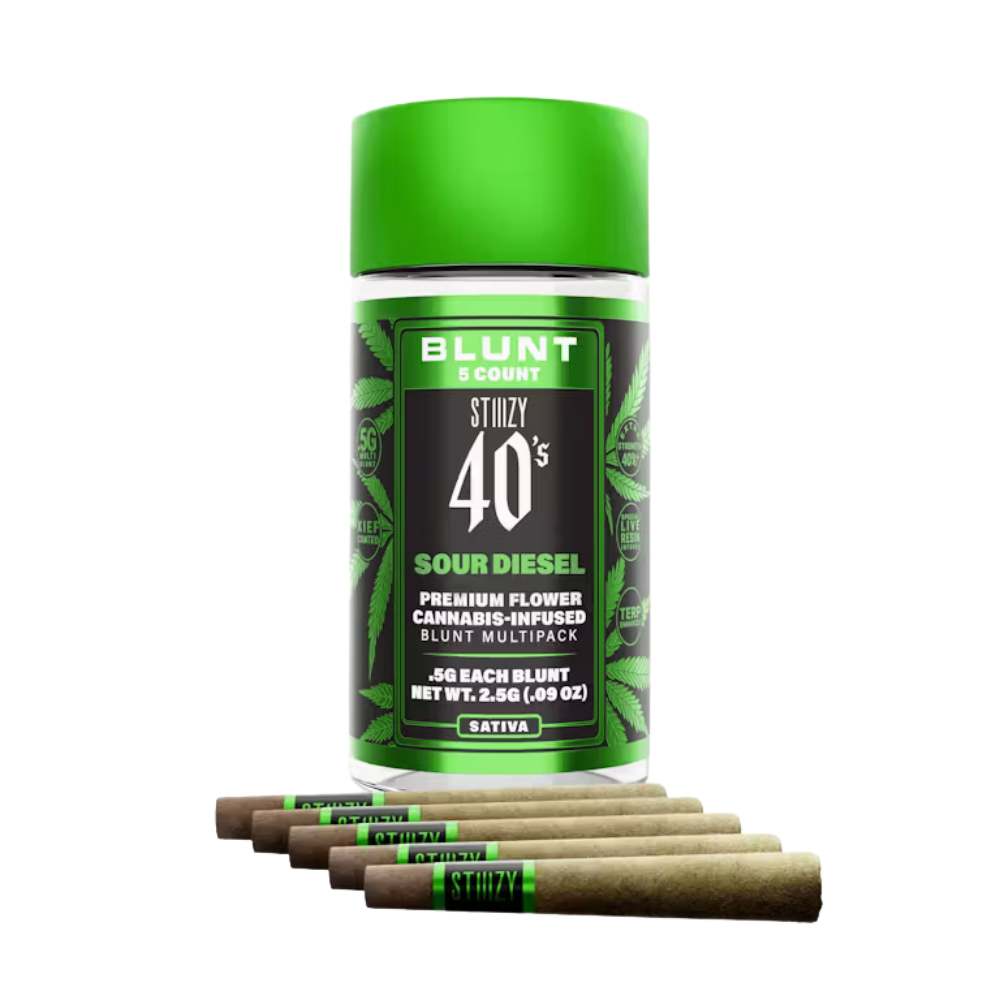 2.5g Sour Diesel Infused 40's Mini Blunts (.5g - 5 pack) - STIIIZY picture