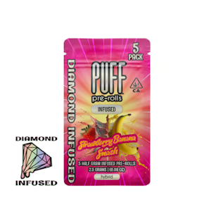 PUFF - 2.5g Strawberry Banana Smash Diamond Infused Pre-Roll Pack (.5g - 5 pack) - Puff