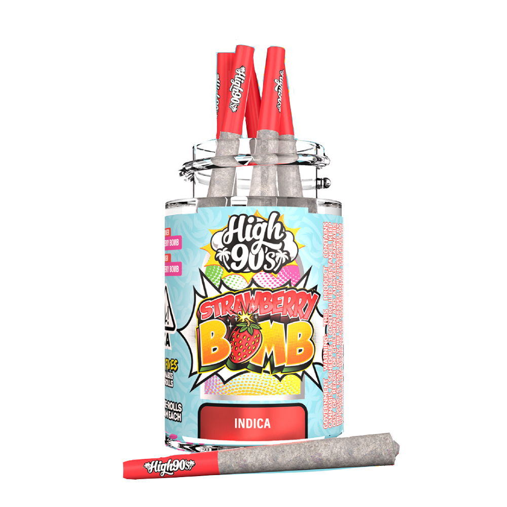 2.5g Strawberry Bomb Bubble Hash Infused Pre-Rolls (.5g 5 pack) - High 90's picture