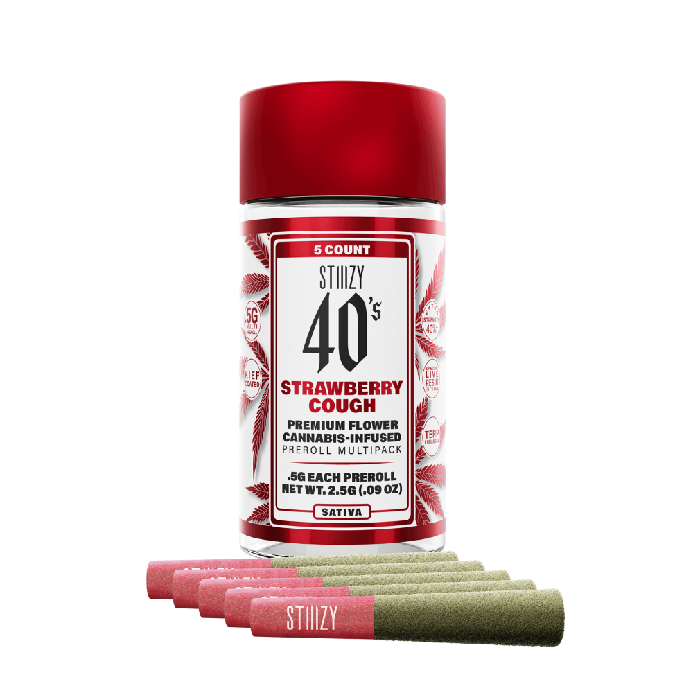 2.5g Strawberry Cough Infused 40's Pre-Roll Pack (.5g - 5 pack) - STIIIZY picture