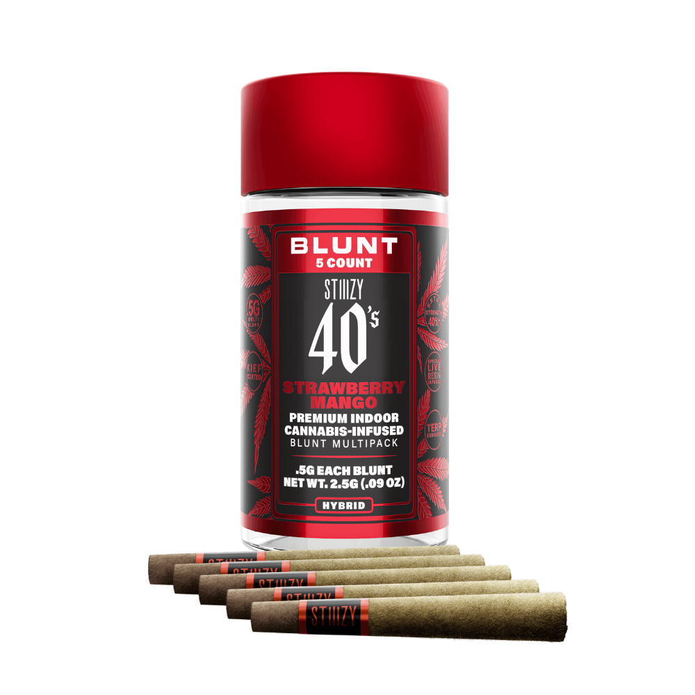 2.5g Strawberry Mango Infused 40's Mini Blunt Pack (.5g - 5 pack) - STIIIZY picture