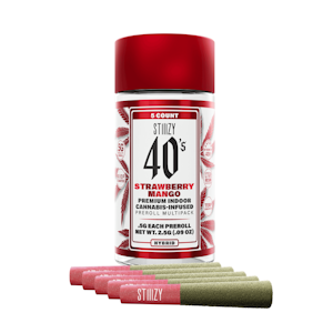 STIIIZY - 2.5g Strawberry Mango Infused 40's Pre-Roll Pack (.5g - 5 pack) - STIIIZY