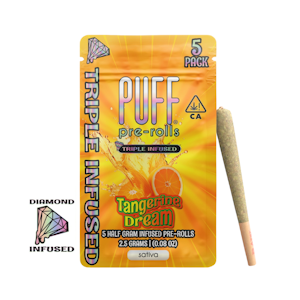 PUFF - 2.5g Tangerine Dream Diamond Infused Pre-Roll Pack (.5g - 5 pack) - Puff