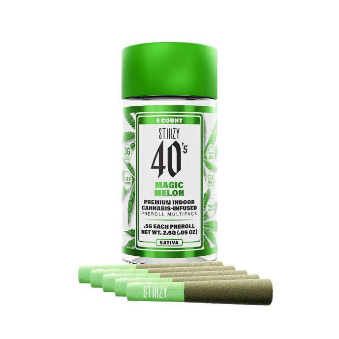 STIIIZY - 2.5g Magic Melon Infused 40's Pre-Roll Pack (.5g - 5 pack) - STIIIZY Main Image