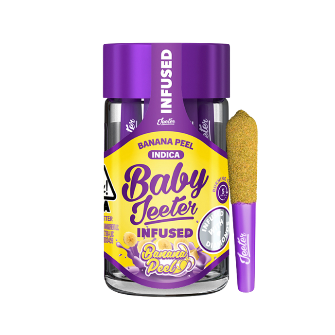 2.5g Banana Peel Liquid Diamonds Infused Pre-Roll Pack (.5g - 5 Pack) - Baby Jeeter picture