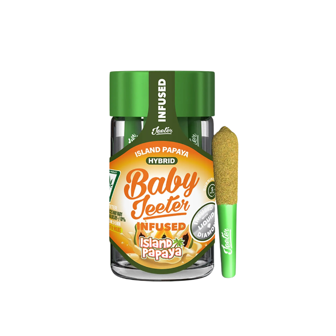 2.5g Island Papaya Liquid Diamonds Infused Pre-Roll Pack (.5g - 5 Pack) - Baby Jeeter picture