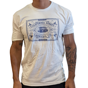 CALIFORNIA STREET CANNABIS CO - CSCC Shirt - M White / Blue Logo