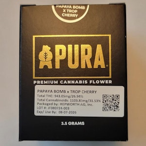 PURA - Pura - Papaya Bomb x Trop Cherry - 26.94% THC - 3.5g - Dry Flower