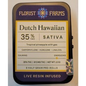 Florist Farms - Dutch Hawaiian - Live Resin Infused - .5g Joints 5pk - 35% THC - Pre-Rolls