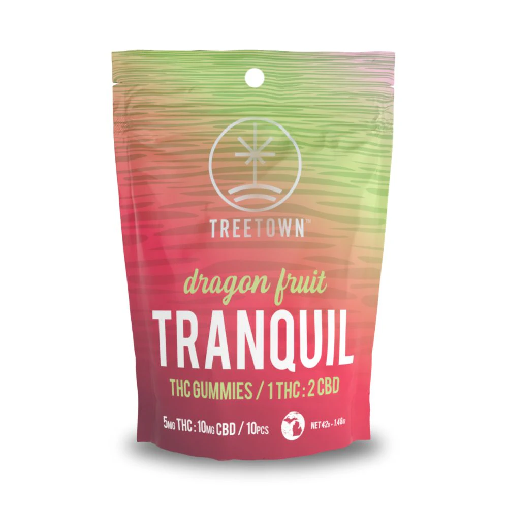 Treetown - TRANQUIL Dragonfruit 1:2 THC:CBD 50mg Gummies (10x5mg) - TREETOWN Main Image