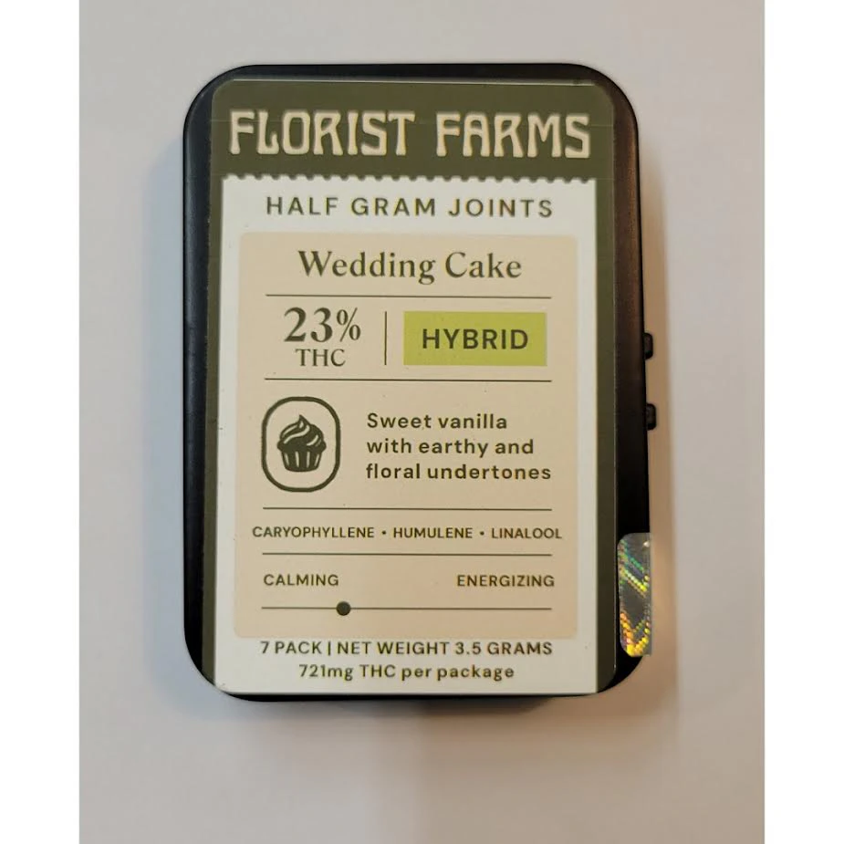 Florist Farms - Florist Farms - Wedding Cake - 23% THC - 1/2 Gram Joints 7pk - Pre-Roll Main Image