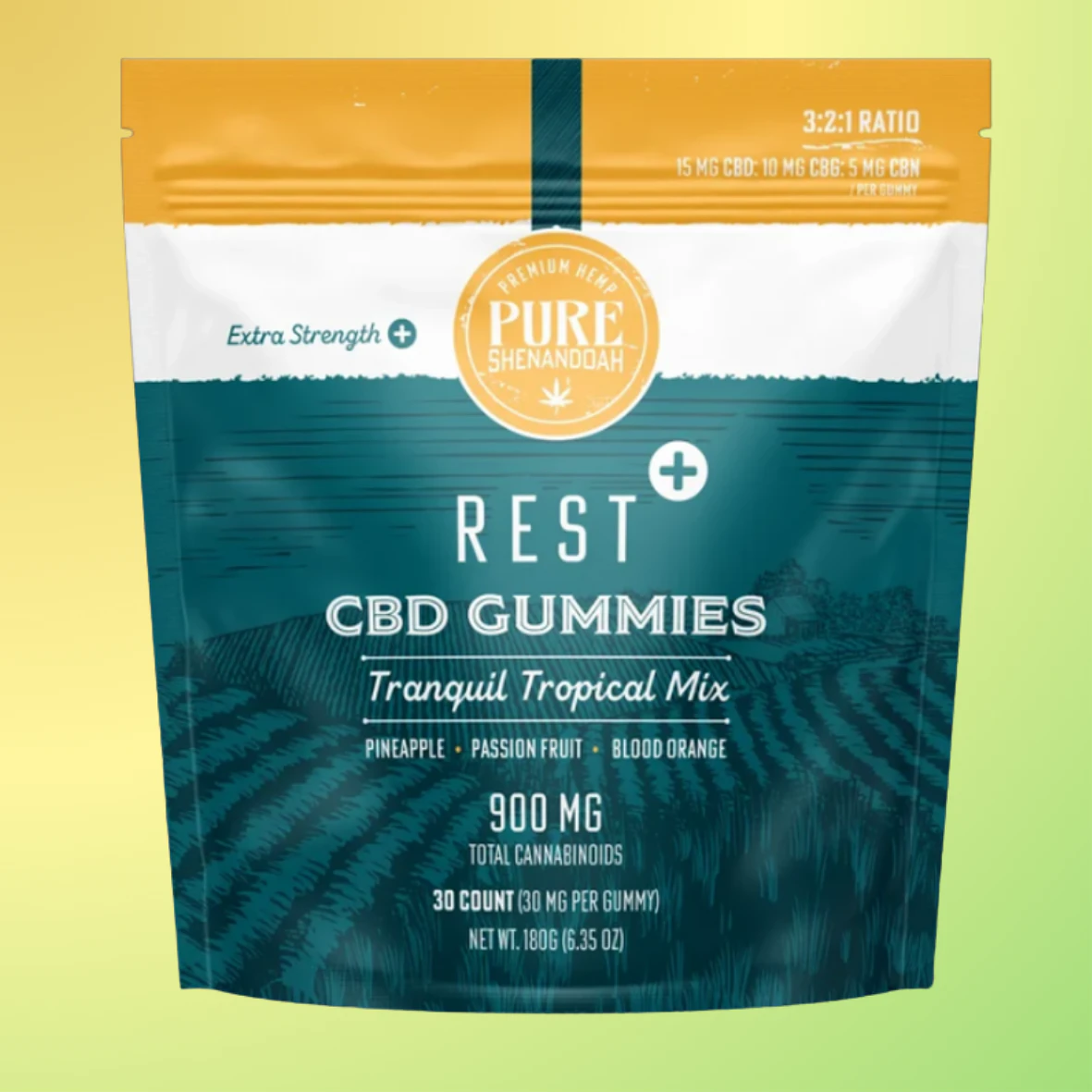 YANA - CBD - 900mg Gummies - Rest + Tropical fruit - CBD:CBG:CBN 3:2:1 - Edibles Main Image