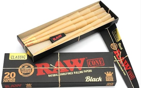 Raw - Raw Cones Black - 20  Pack | King Size