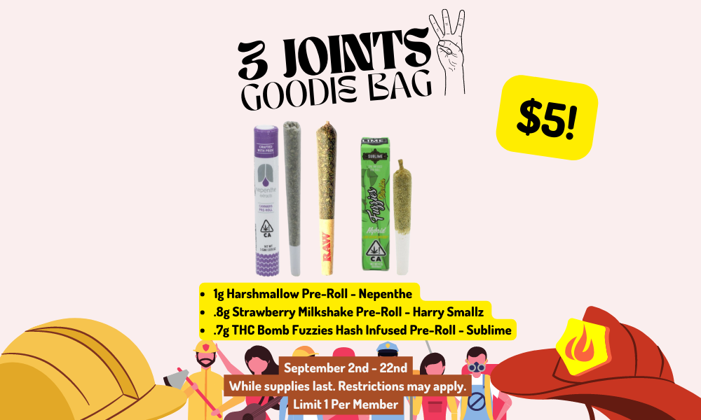 3 Joints Goodie Bag Sacramento Cannabis Dispensary Humble Root