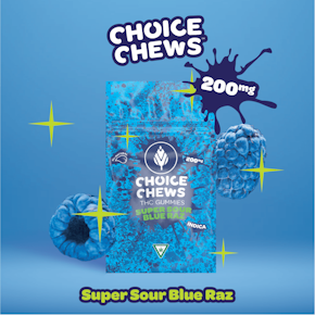 Choice Chews - Super Sour Blue Raz - 200MG