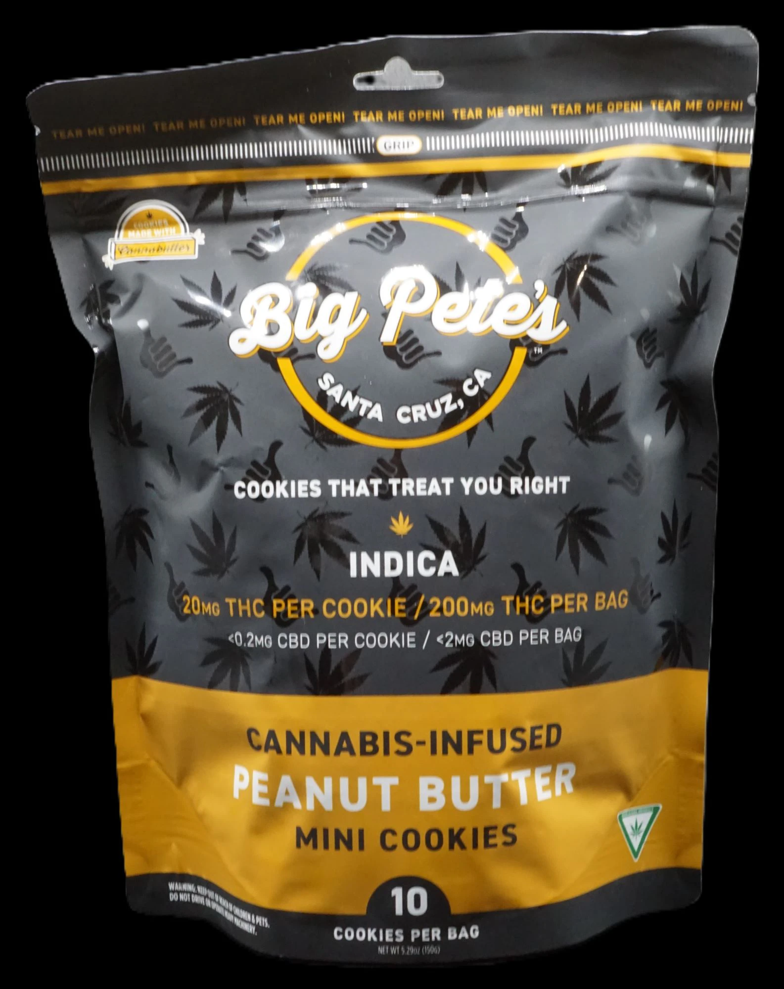Big Pete's Treats - Peanut Butter Cookies Indica 200mg (10pk) Main Image