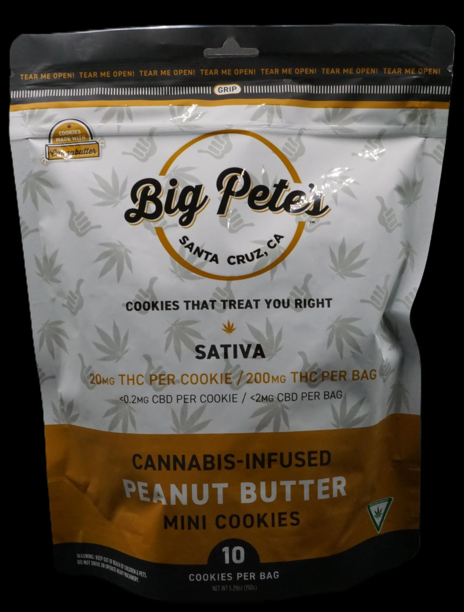 Big Pete's Treats - Peanut Butter Cookies Sativa 200mg (10pk) Main Image