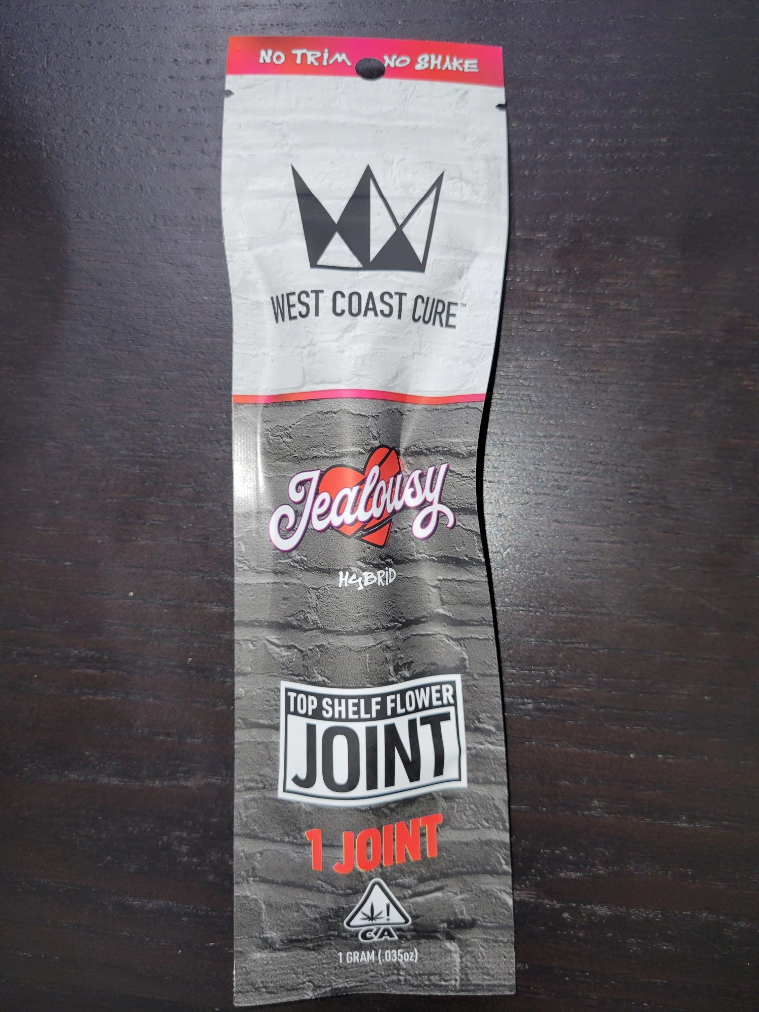 West Coast Cure - Jealousy (H) 17.1% THC | Top Shelf CUREjoint 1G Main Image