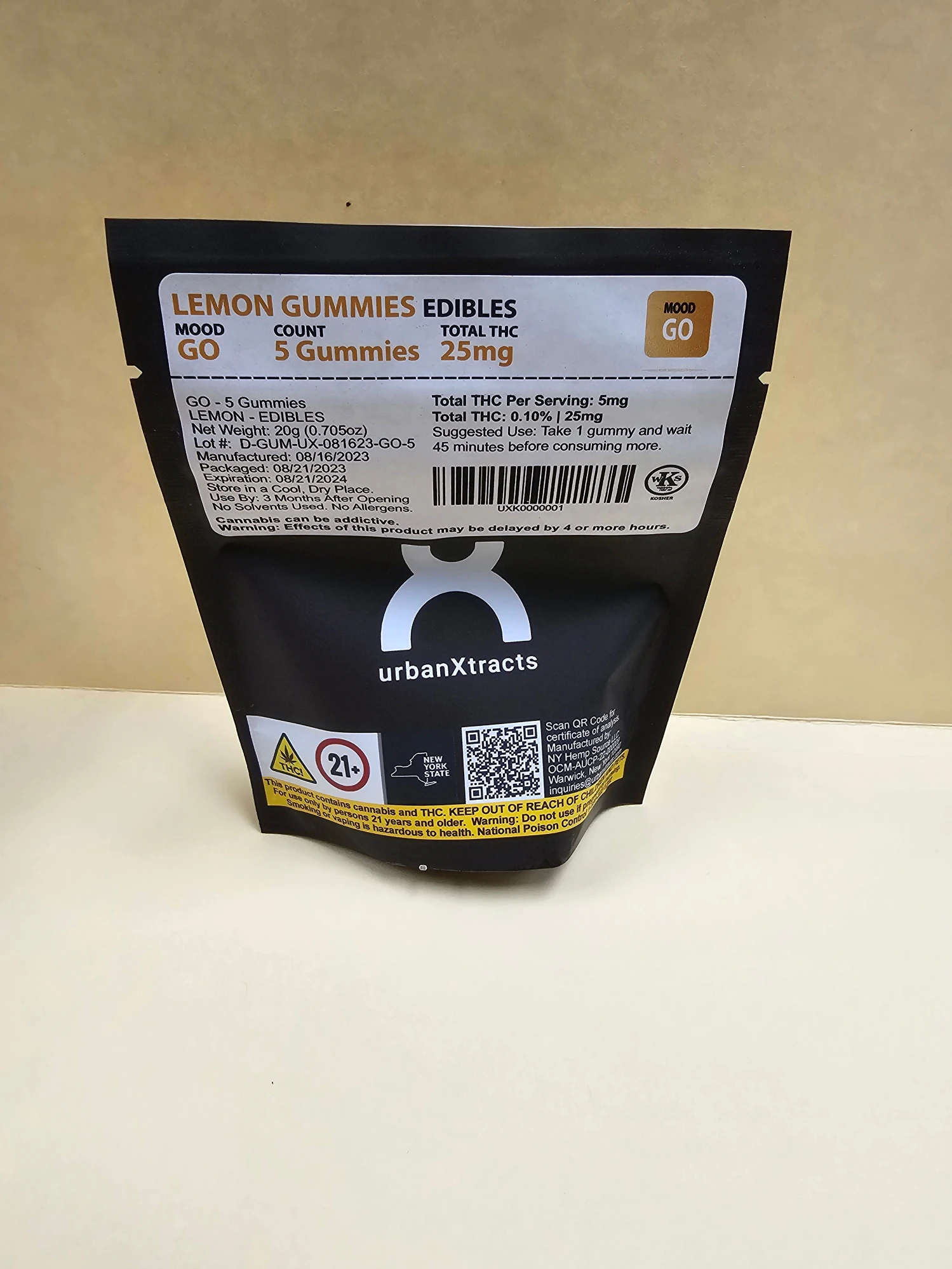 urbanXtracts - Urban Xtracts-Lemon GO Gummies-5mg/5 pack Main Image