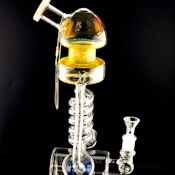 CHILL GLASS  LARGE RECYCLER DAB RIG MUSHROOM STYLE TOP